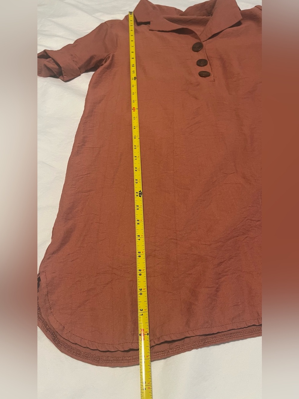 Crescent Women’s Terracotta Short Sleeves Pullover Tunic Mini Dress Size M - Picture 11 of 12